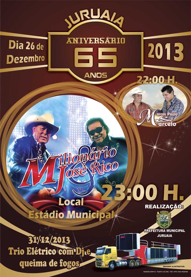 Aniversário de Juruaia-MG - Show Milionario e Jose Rico