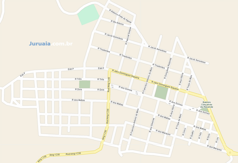 Mapa da cidade de Juruaia-MG
